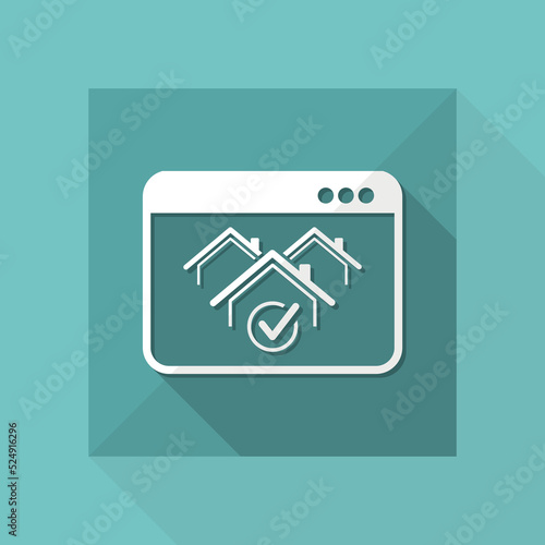 Real estate website symbol - Vector icon of computer application