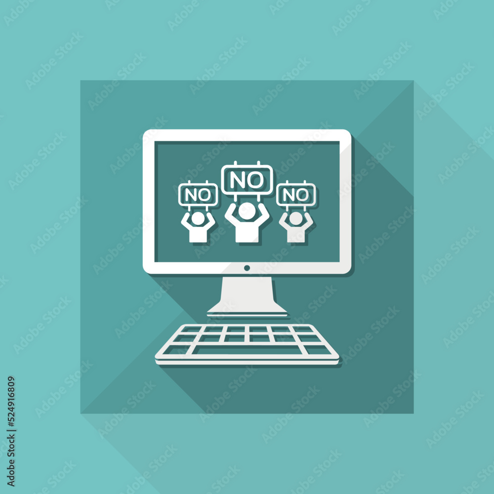 Negation crowd - Vector icon for computer website or application Negation crowd - Vector icon for computer website or application