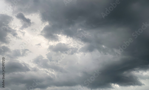 The rain clouds that were formed causing a thunderstorm
