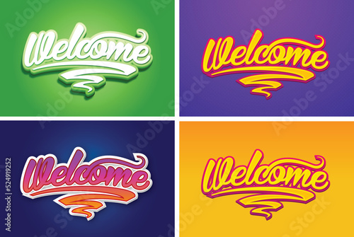 Welcome color banner, welcome sign