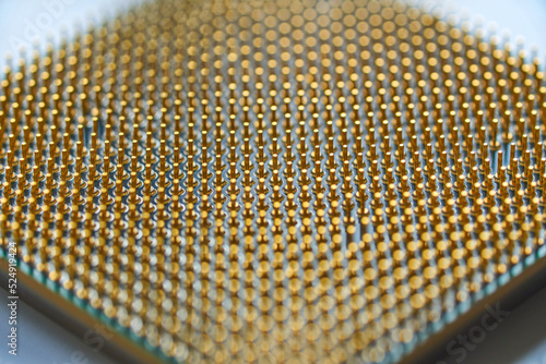 Processor close-up on a white background. The concept of new technologies