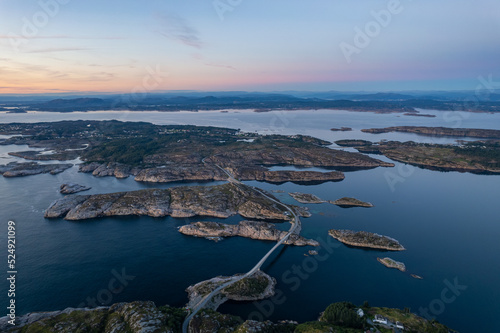 Fototapeta Naklejka Na Ścianę i Meble -  Aerial summer beautiful view of Turoy near Bergen, Norway