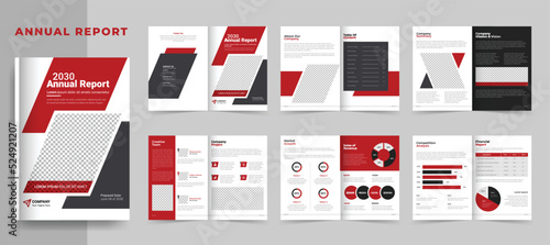 Business Brochure template or red annual report layout design for company profile and corporate brochure design or booklet, infographic, business Proposal, presentation, charts