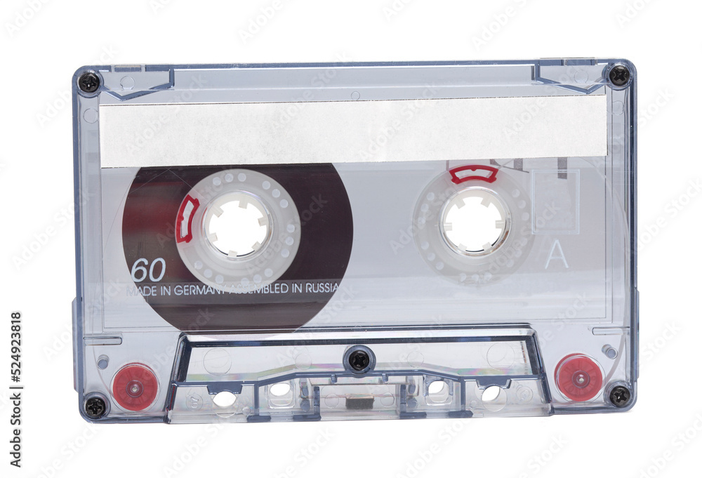 Fototapeta premium Old audio cassette isolated on a white background