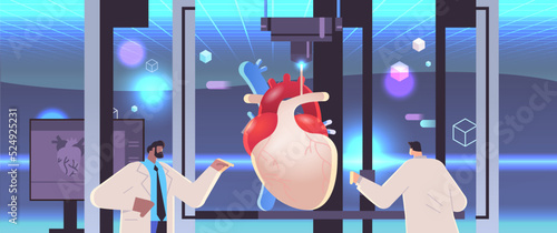 researchers prints heart model on 3d bio printer medical printing of human transplantation organ biological engineering