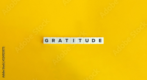 Gratitude Banner and Word. Minimal Aesthetics.