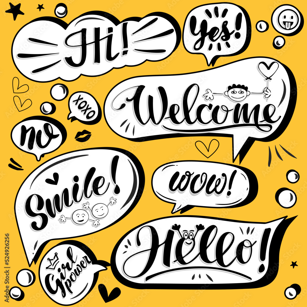 Set of abstract organic shapes and textures on a yellow background for design layouts. Hand-drawn vector elements Set of abstract organic shapes and textures on a yellow background for design layouts. Hand-drawn vector elements