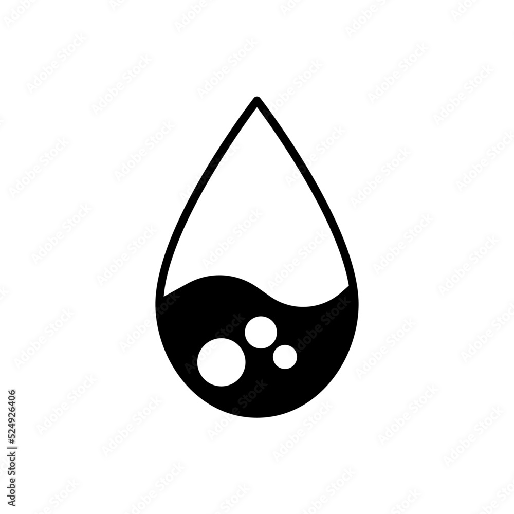 water drop with bubble icon vector