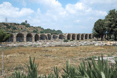 Perge, Ancient roman Amphitheatre built in the 12th to 13th centuries BC. Took up to 15 000 people. 
Greek colony from 7th century BC, conquered by Persians and Alexander the Great in 334 BC. photo