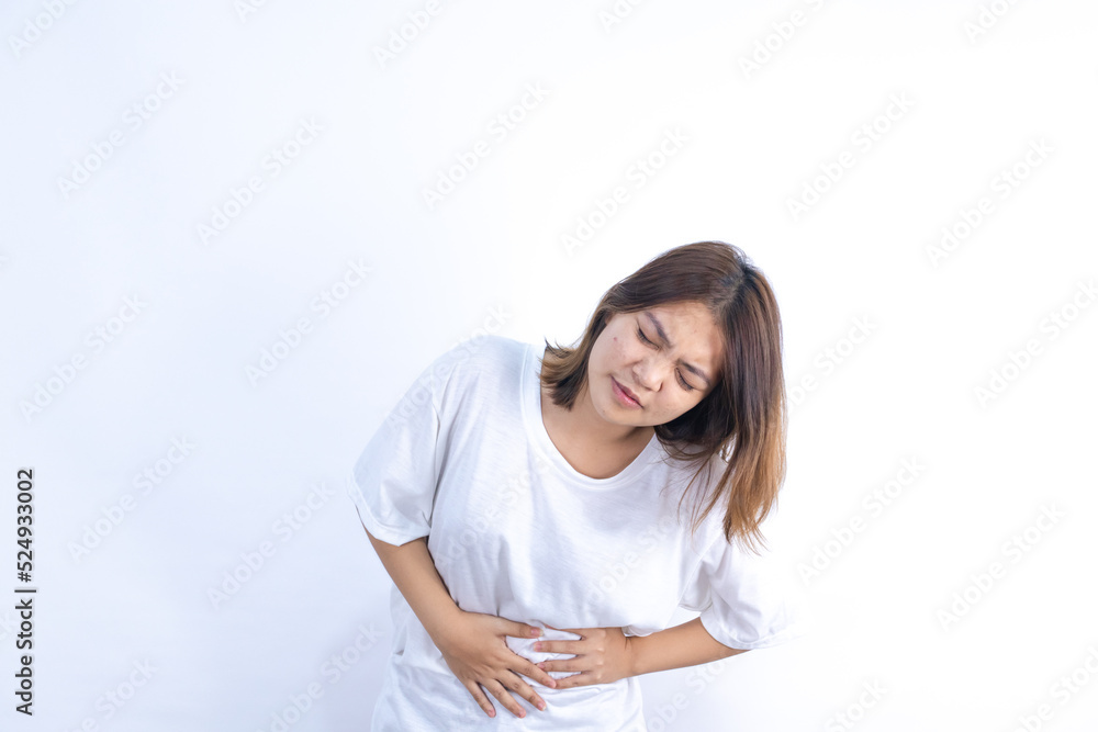 Asian woman has menstrual cramps, health problems. Asian woman has menstrual cramps, health problems.
