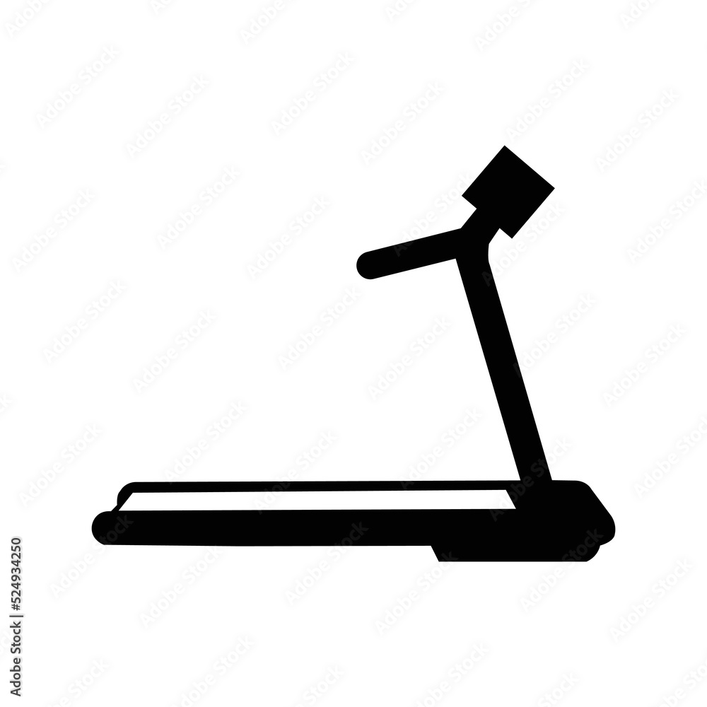 Exercise electric treadmill machine icon | Black Vector illustration | Exercise electric treadmill machine icon | Black Vector illustration |