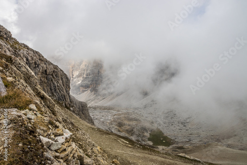 Mountain peaks Lagazuoi in Dolomites