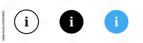 Info vector symbol pictogram information help sign icon. Info flat line button icon helpdesk.
