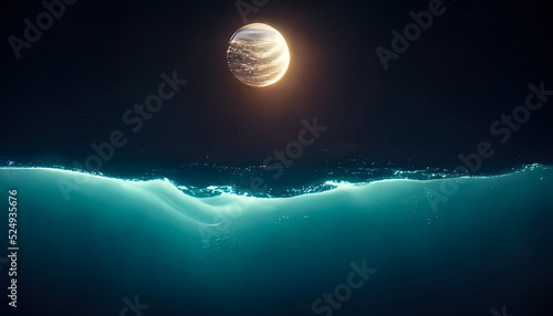 Abstract night seascape. Mo...