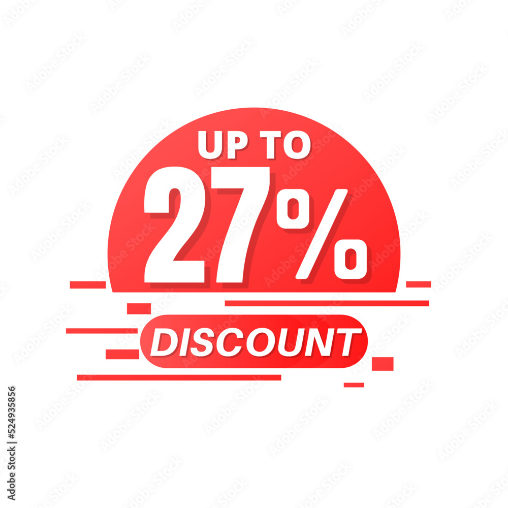 27% percent off sale. Price sign. Special offer symbol. badge tag vector illustration. Perfect design for store and sale banners up to Twenty-seven 27% percent off sale. Price sign. Special offer symbol. badge tag vector illustration. Perfect design for store and sale banners up to Twenty-seven