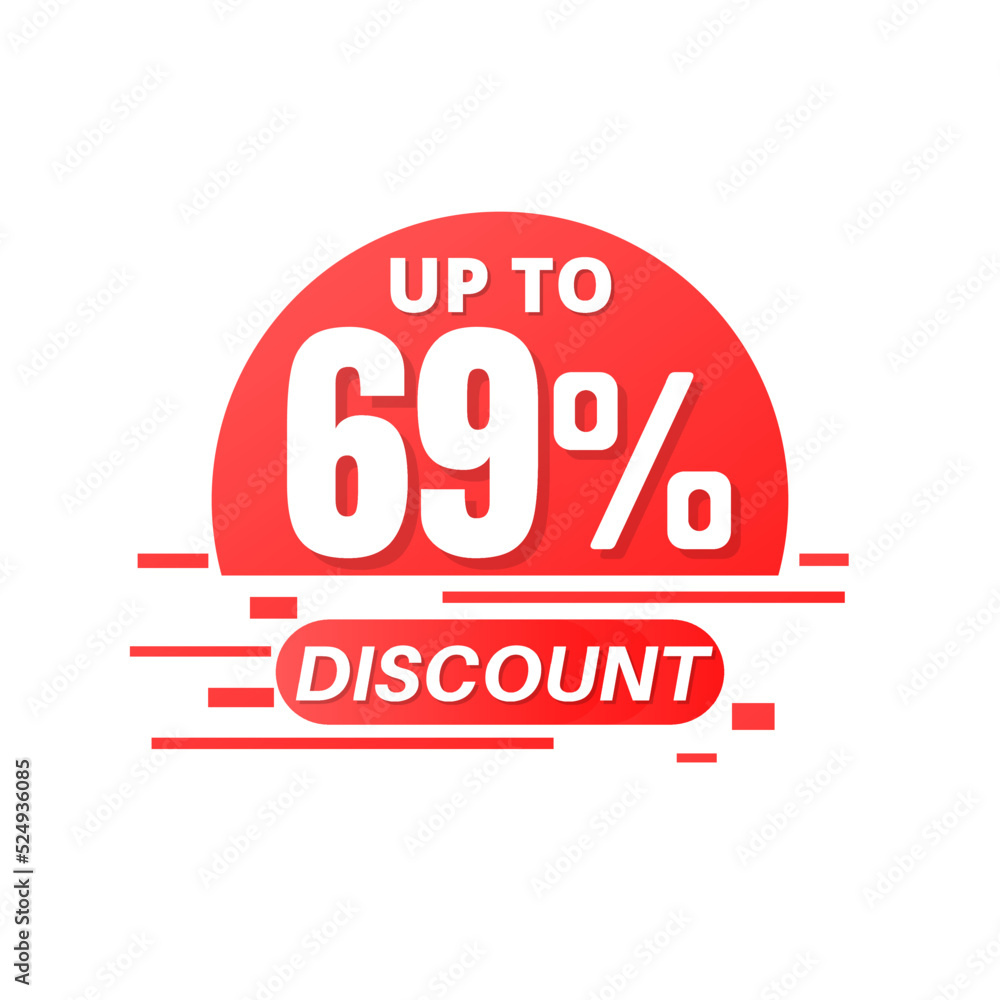 69% percent off sale. Price sign. Special offer symbol. badge tag vector illustration. Perfect design for store and sale banners up to Sixty nine 69% percent off sale. Price sign. Special offer symbol. badge tag vector illustration. Perfect design for store and sale banners up to Sixty nine