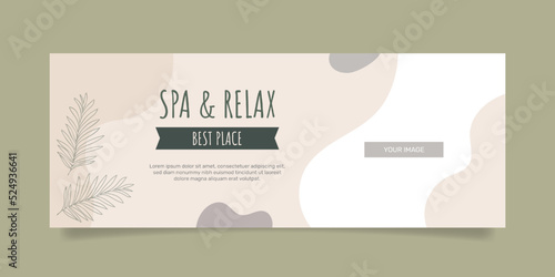 Flat beauty spa boho social media cover template. - Vector.
