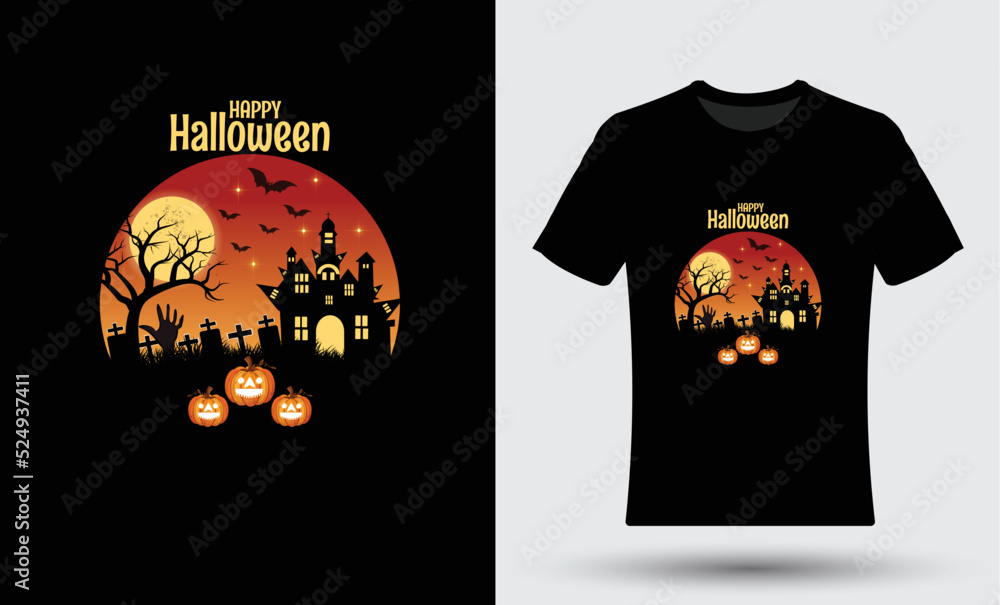 Abstract  happy Halloween Party T-Shirt design 08