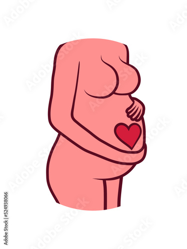 Bauch Herz Schwangere Frau 