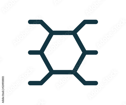 Polyester fabric symbol. Synthetic or polymer product material.