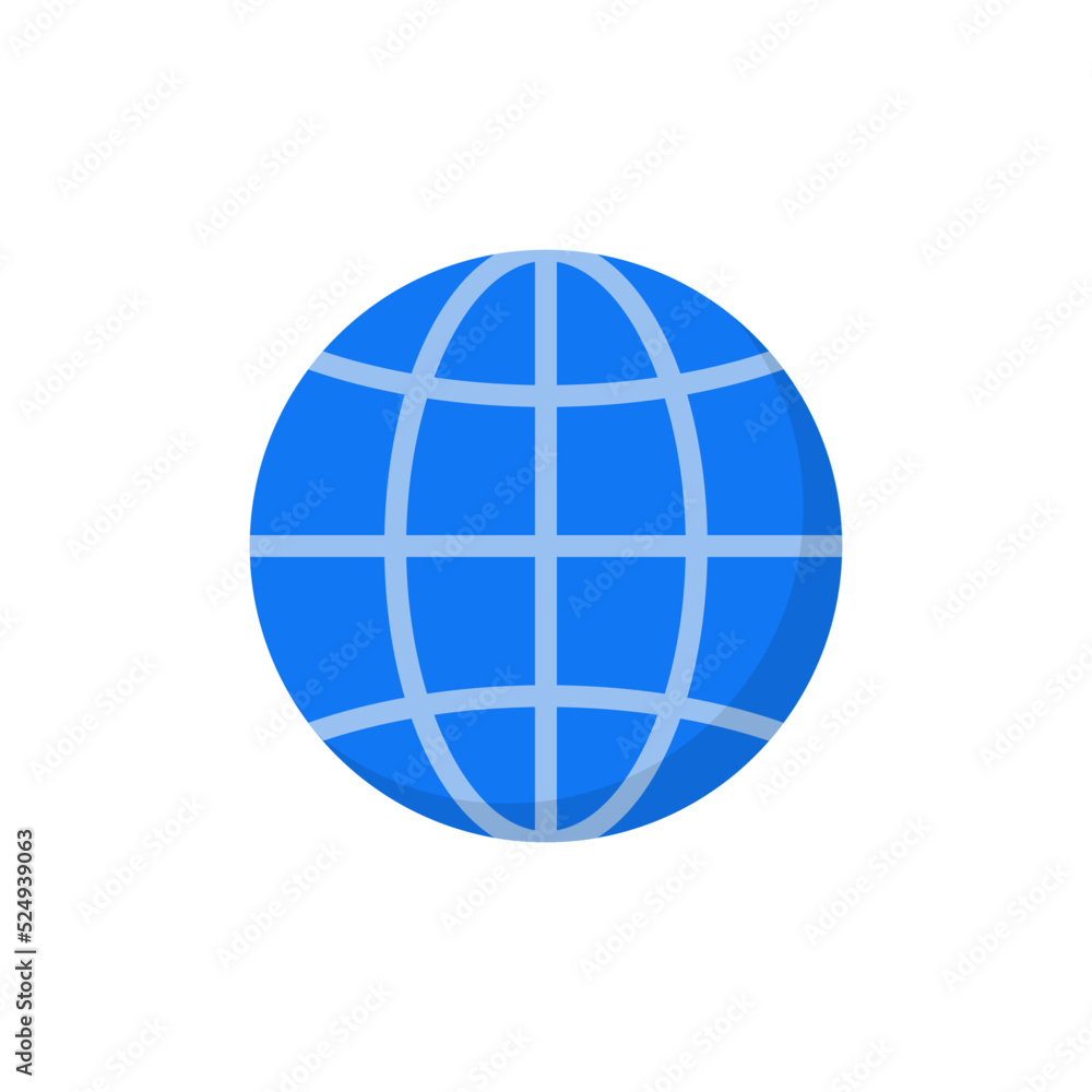 World globe flat line icon. Vector Earth global planet line icon. Travel internet globe
