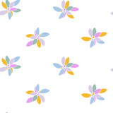 Seamless pattern with colorful plants