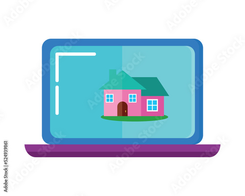 house in laptop