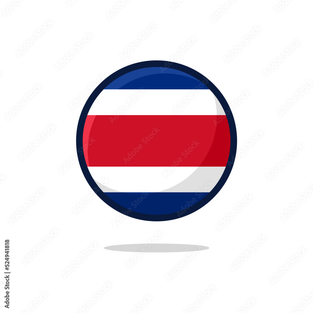 Costa Rica Flag Icon. Costa Rica Flag flat style isolated on a white background - stock vector. Costa Rica Flag Icon. Costa Rica Flag flat style isolated on a white background - stock vector.