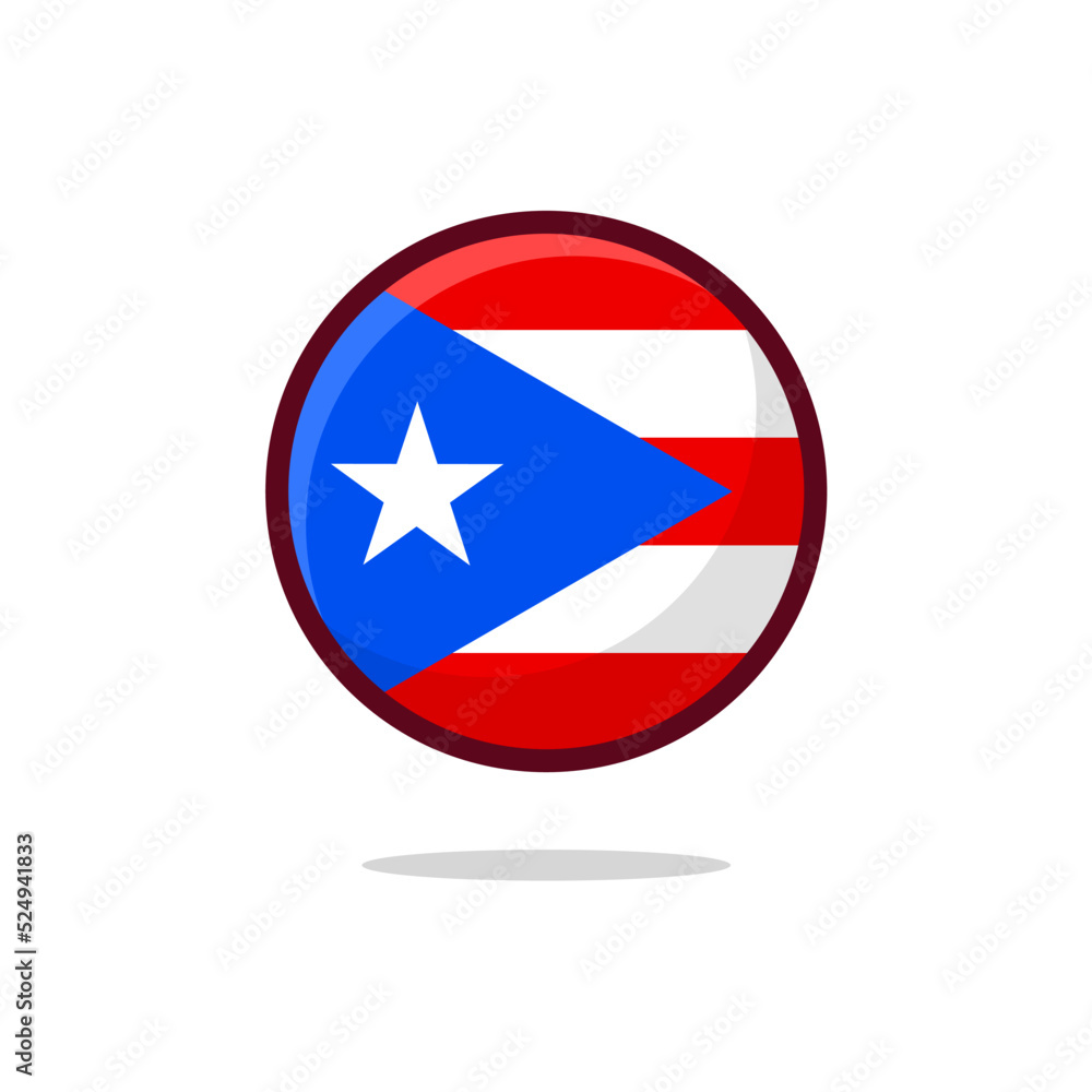 Puerto Rico Flag Icon. Puerto Rico Flag flat style isolated on a white background - stock vector. Puerto Rico Flag Icon. Puerto Rico Flag flat style isolated on a white background - stock vector.