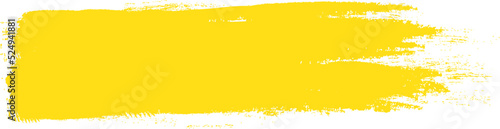 Yellow brush stroke isolated on white background. Trendy brush stroke vector for yellow ink paint, grunge backdrop, dirt banner, watercolor design and dirty texture. Brush stroke vector