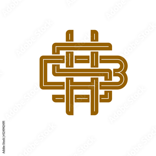 Monogram Initial Letter BSH HSB BHS Logo Design. Business Initial Icon Vector photo