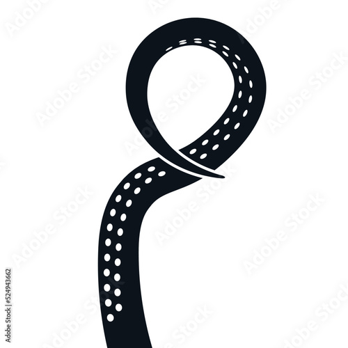 Octopus tentacle vector giant illustration monster sea creature. Octopus tentacle squid ocean icon