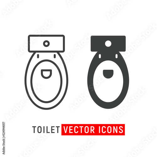 Toilet line icon bowl sanitaryware vector bathroom. Bidet toilet line icon