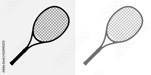 Canvas Print Tennis racket vector icon black classic illustration