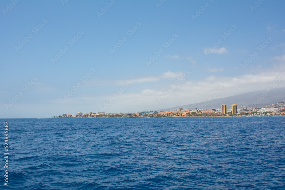 South coast of Tenerife from the sea and overlooking the city