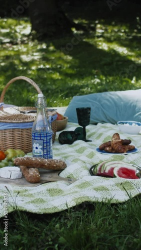 close up of food at a picnic photo