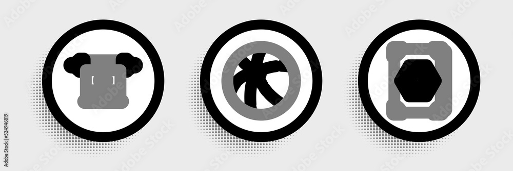 Set line Ancient magic book, Magic scroll and Beach ball icon. Vector Set line Ancient magic book, Magic scroll and Beach ball icon. Vector