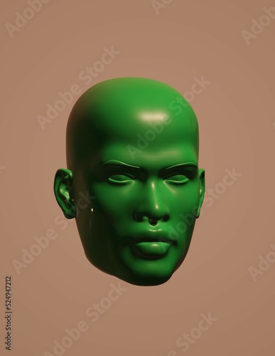 green alien head