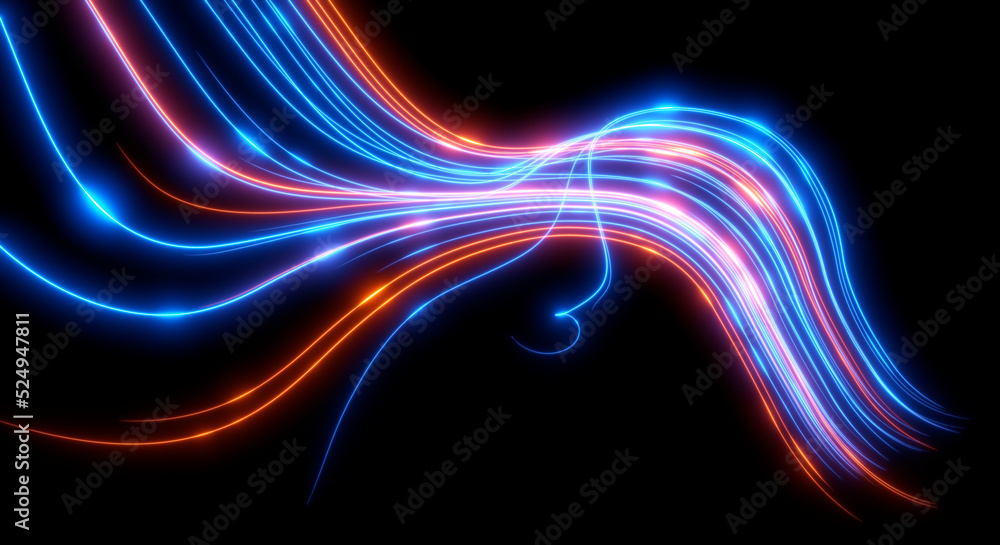 Abstract background. Beautiful colored lines. Magic sparks. Neon swirls. Glow effect. High tech. Sci Fi technology art. Abstract background. Beautiful colored lines. Magic sparks. Neon swirls. Glow effect. High tech. Sci Fi technology art.