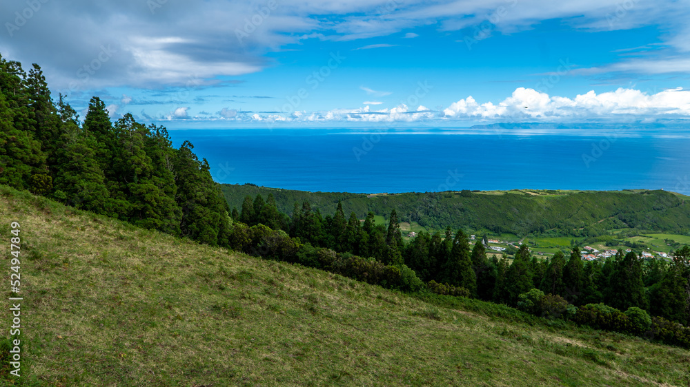 Fototapeta premium Faial Pico Açores, ilha, campo, mar oceano