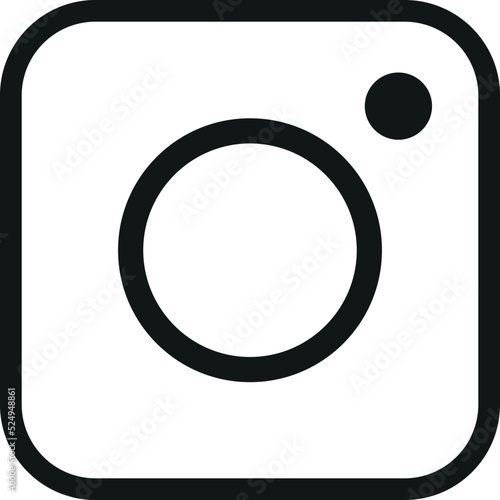 Black minimalistic Instagram logo with transparent background. photo
