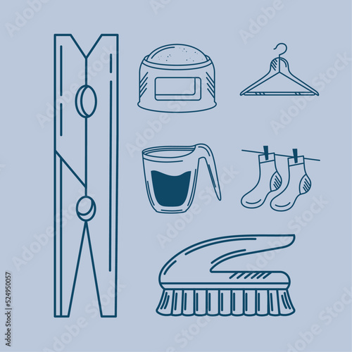 six laundry service icons