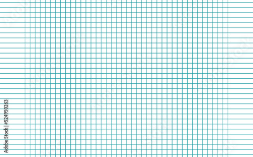 Graph paper. Printable squared grid paper with color horizontal lines. Geometric background for school, textures, notebook, diary. Realistic lined paper blank size reversal A5