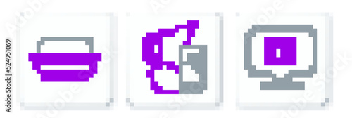 Set line Cheese, Butter in a butter dish and Milk jug or pitcher and glass icon. Vector