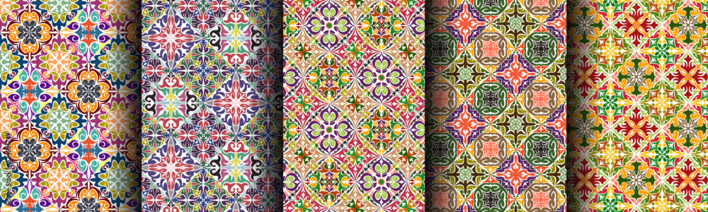 bundle abstract ethnic background dynamic pattern seamless