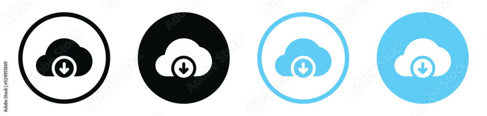 cloud download icon with arrow down sign symbol, save import icon, data storage database icons button cloud download icon with arrow down sign symbol, save import icon, data storage database icons button
