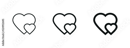 Double two hearts icon symbol favorite heart love icons button sign