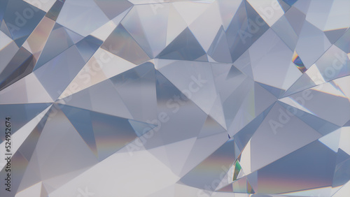 Futuristic Product Backdrop with Glass 3D Wall. Refractive Glossy Background.