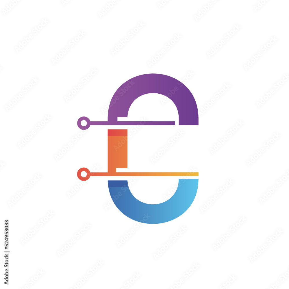 Letter c technology logo design Letter c technology logo design