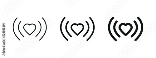 Heart Wifi signal icon. Vector heart connect icon in flat style. Heart signal. Love connection. Love signal. Wifi sign